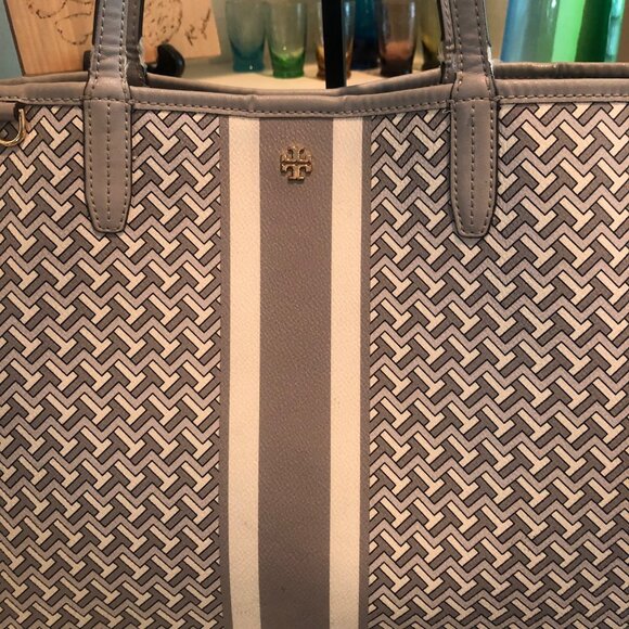TORY BURCH Tote Bag French Gray T Zag - Picture 2 of 15